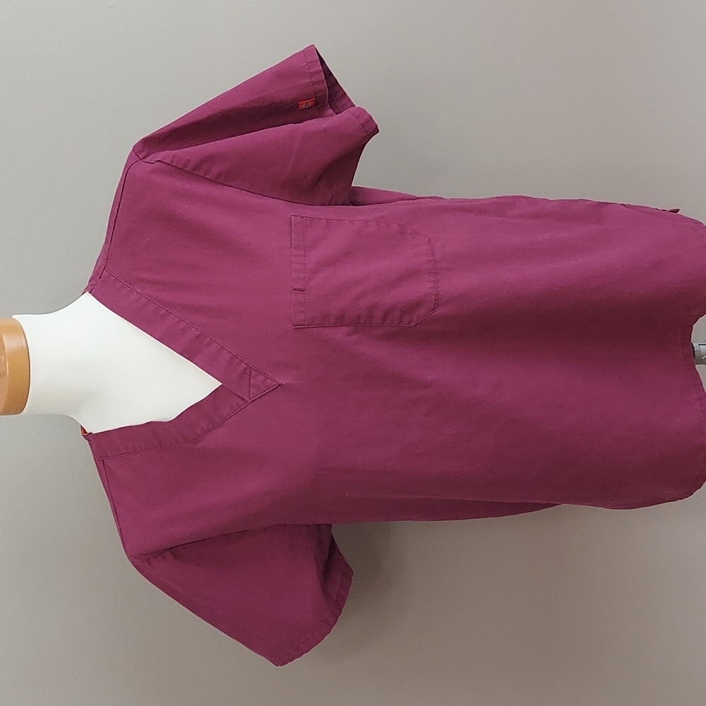 Dickie's | Wine v-neck scrub top